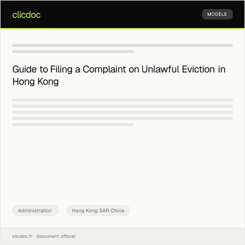 Document preview: Complaint Regarding Unlawful Eviction Process to Lands Department — Administration, Hong Kong SAR China