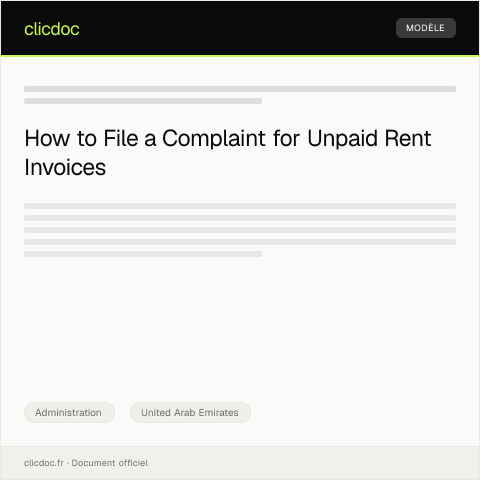 Document preview: Complaint Regarding Unpaid Rent Invoice from Property Management — Administration, United Arab Emirates