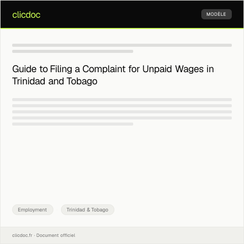 Document preview: Complaint Regarding Unpaid Wages from Employer — Employment, Trinidad & Tobago
