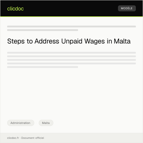 Document preview: Complaint Regarding Unpaid Wages at Maltese Company XYZ — Administration, Malta