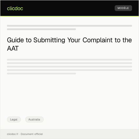 Document preview: Complaint to the Administrative Appeals Tribunal — Legal, Australia