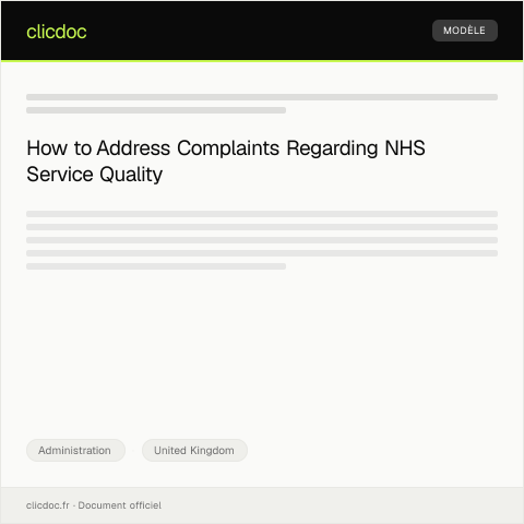 Document preview: Complaints About NHS Service Quality — Administration, United Kingdom