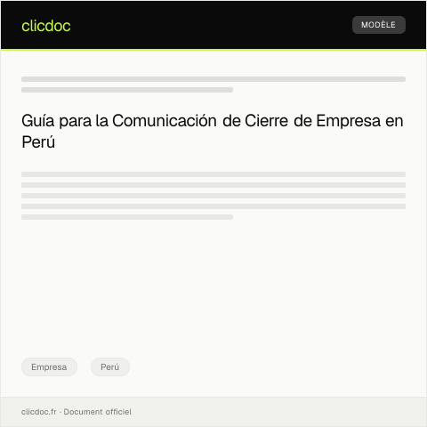 Vista previa del documento Comunicación de cierre de empresa ante SUNARP — Empresa, Perú