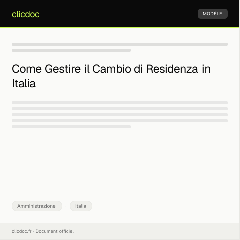 Anteprima documento Comunicazione di cambio residenza — Amministrazione, Italia