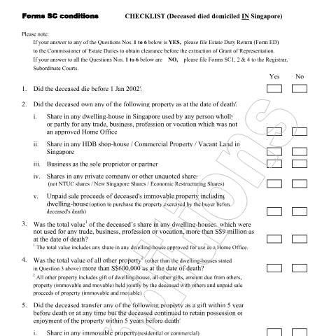 Document preview: conditions — IRAS / Estate Duty, Singapore (CERFA n°CONDITIONS)