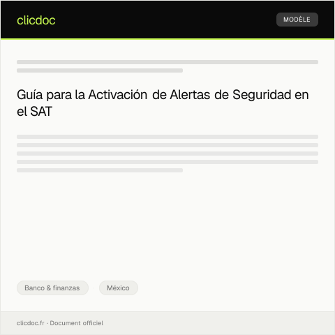 Vista previa del documento Configuración de alertas de seguridad — Banco & finanzas, México