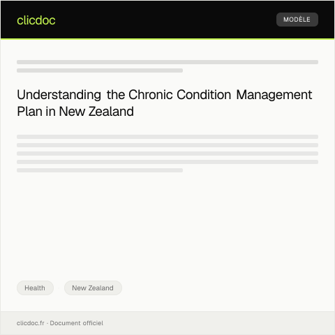 Document preview: Confirmation of Chronic Condition Management Plan (INZ 1250) - whakapūmau mō te mahere whakahaere mate roa — Health, New Zealand