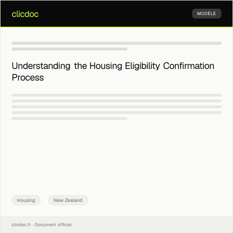Document preview: Confirmation of Housing Eligibility / Whakamana Katoa mō te Hāngai Whare — Housing, New Zealand