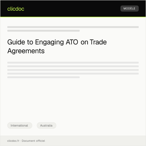 Document preview: Confirmation of International Trade Agreements — International, Australia