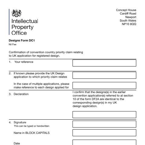 Document preview: Confirmation of convention country priority claim — Intellectual Property Office, United Kingdom