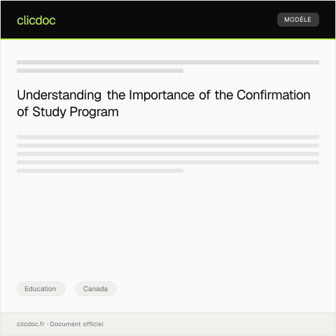 Document preview: Confirmation of Study Program – Designated Learning Institution — Education, Canada
