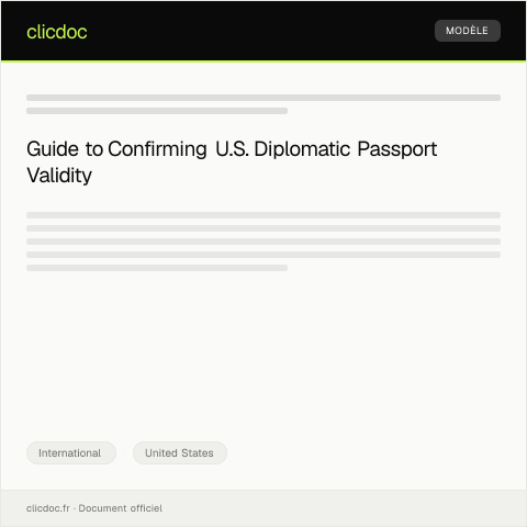Document preview: Confirmation of U.S. Diplomatic Passport Validity — International, United States