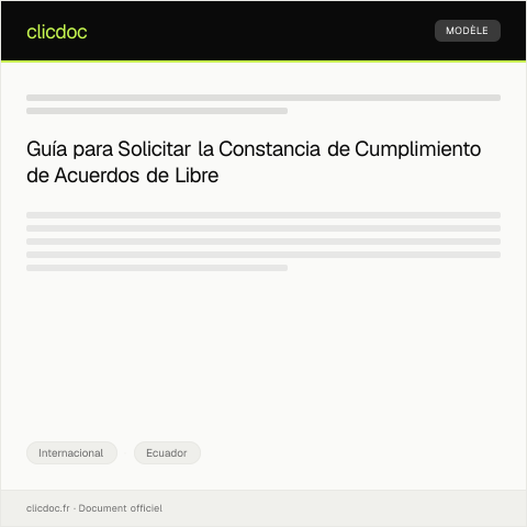 Vista previa del documento Constancia de cumplimiento de acuerdos de libre comercio — Internacional, Ecuador
