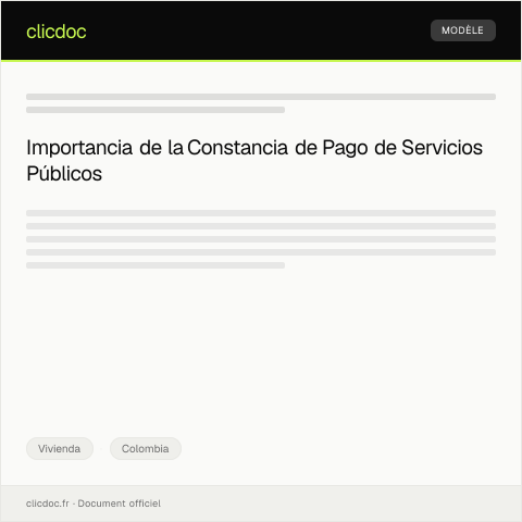 Vista previa del documento Constancia de pago de servicios públicos para subsidios — Vivienda, Colombia