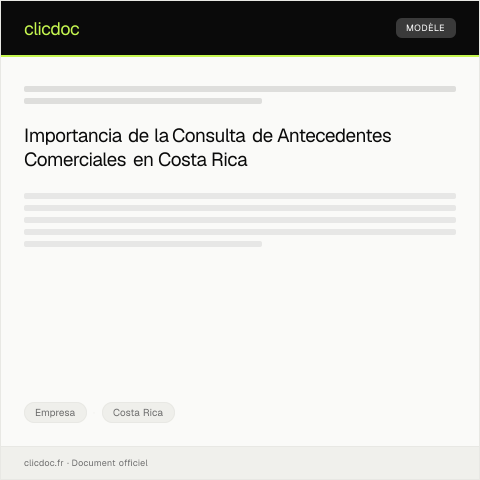 Vista previa del documento Consulta y gestión de antecedentes comerciales de la empresa en plataforma digital — Empresa, Costa Rica