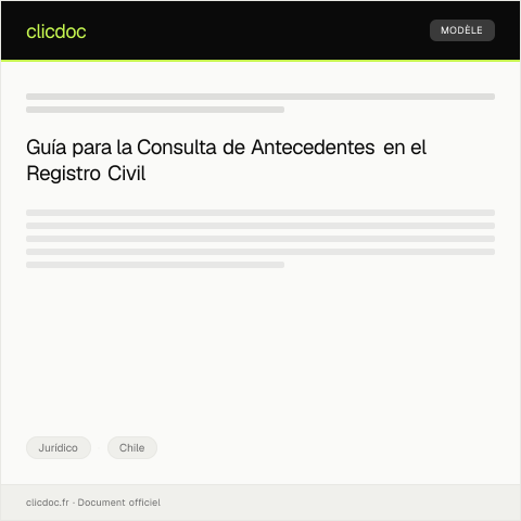 Vista previa del documento Consulta de antecedentes en el Registro Civil — Jurídico, Chile