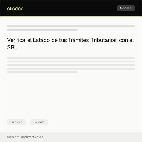 Vista previa del documento Consulta de estado de trámites tributarios — Empresa, Ecuador