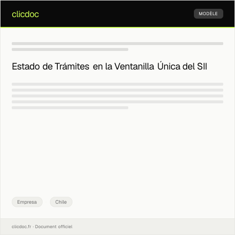 Vista previa del documento Consulta de Estado de Trámites en la Ventanilla Única — Empresa, Chile