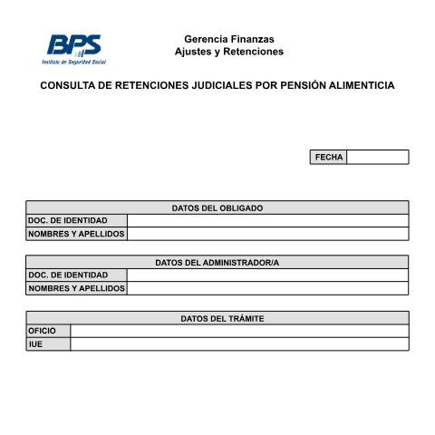 Vista previa del documento Consulta de Retenciones Judiciales — BPS - Formularios De Finanzas, Uruguay