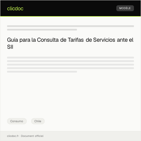 Vista previa del documento Consulta sobre Tarifas de Servicios — Consumo, Chile