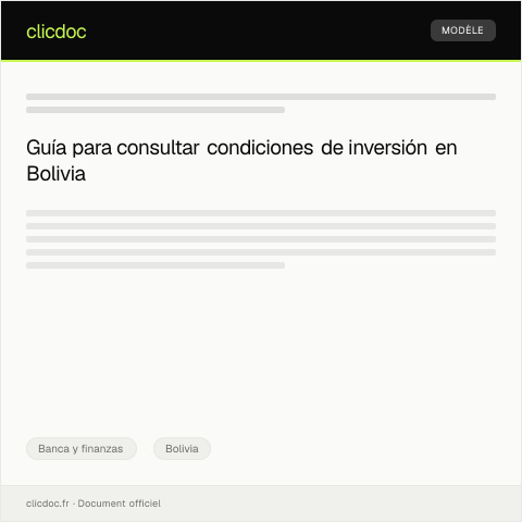 Vista previa del documento Consultar condiciones para productos de inversión — Banca y finanzas, Bolivia