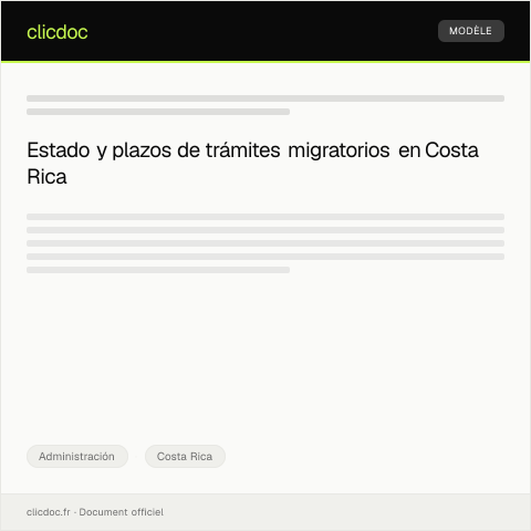 Vista previa del documento Consultar estado y plazos de trámites migratorios — Administración, Costa Rica