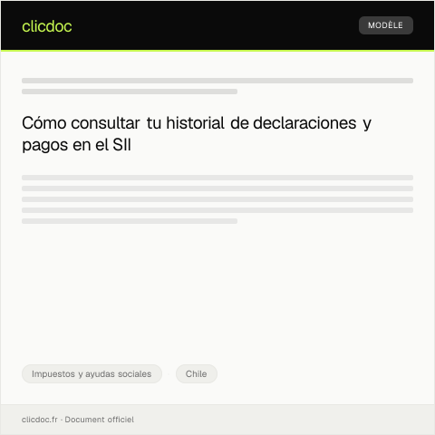 Vista previa del documento Consultar el historial de declaraciones y pagos en el sitio del SII — Impuestos y ayudas sociales, Chile