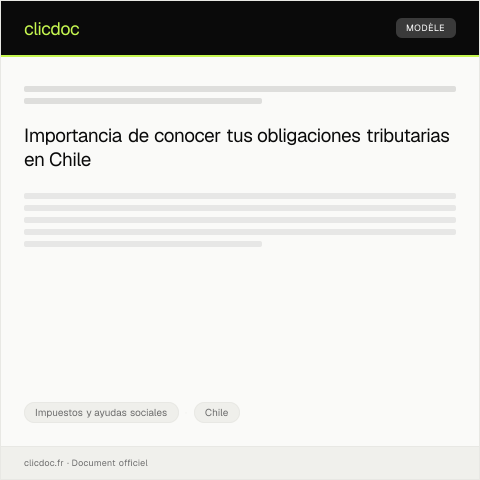 Vista previa del documento Consultar las obligaciones tributarias pendientes en línea — Impuestos y ayudas sociales, Chile