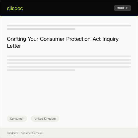 Document preview: Consumer Protection Act Inquiry — Consumer, United Kingdom