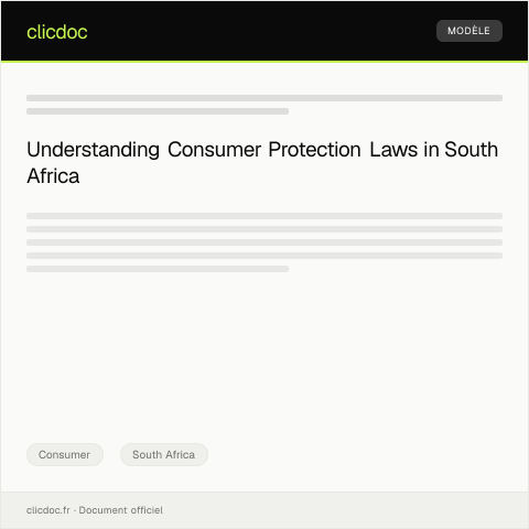 Document preview: Inquiry about Consumer Protection Legislation — Consumer, South Africa