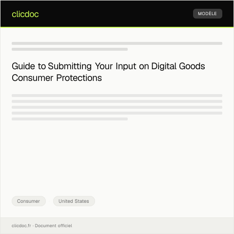 Document preview: Request for Information on Consumer Protections for Digital Goods — Federal Trade Commission — Consumer, United States