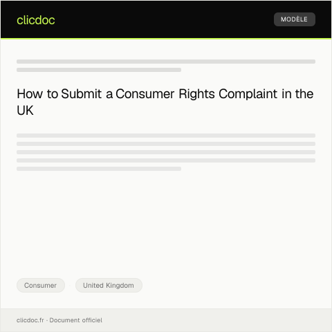 Document preview: Consumer Rights Complaint Submission — Consumer, United Kingdom