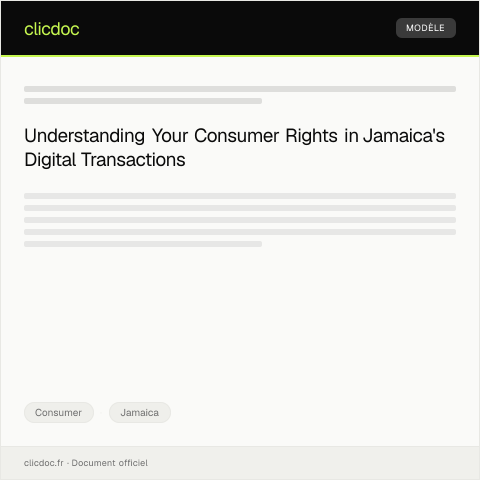 Document preview: Request for Information on Consumer Rights in Digital Transactions — Consumer, Jamaica