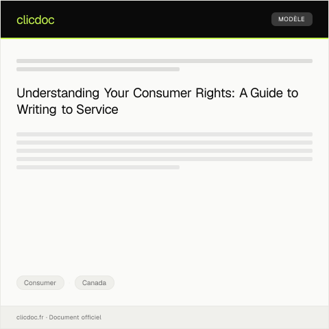 Document preview: Request for Consumer Rights Information / Demande d'informations sur vos droits en consommation — Consumer, Canada