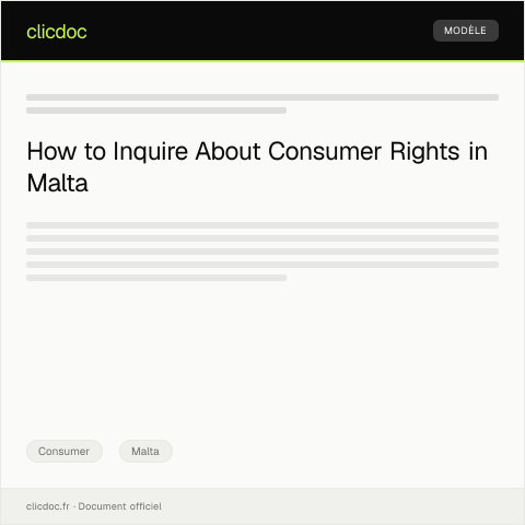 Document preview: Inquiry about Consumer Rights Procedures — Consumer, Malta