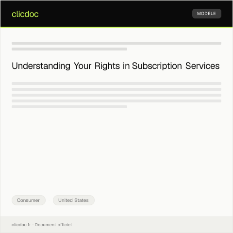 Document preview: Consumer Rights and Protections for Subscription Services — Federal Trade Commission — Consumer, United States