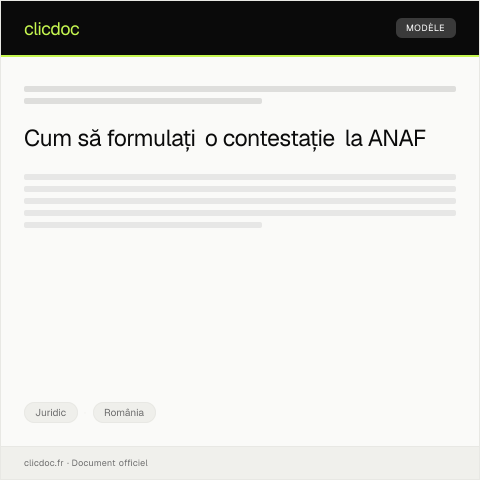 Document preview: Contestație la decizia de impunere fiscală emisă de ANAF — Juridic, România