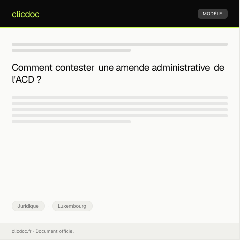 Aperçu du document Contestation d'une amende administrative émise par l'Administration des contributions directes — Juridique, Luxembourg
