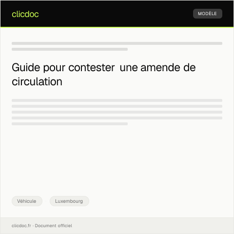 Aperçu du document Contestations suite à une amende pour non-respect du Code de la route — Véhicule, Luxembourg