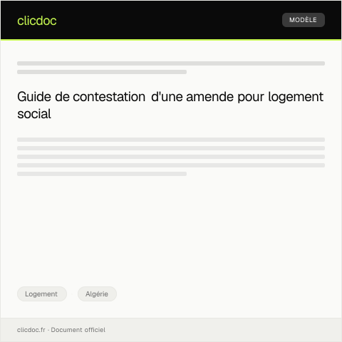 Aperçu du document Lettre de contestation d’une amende pour occupation sans titre d’un logement social — Logement, Algérie