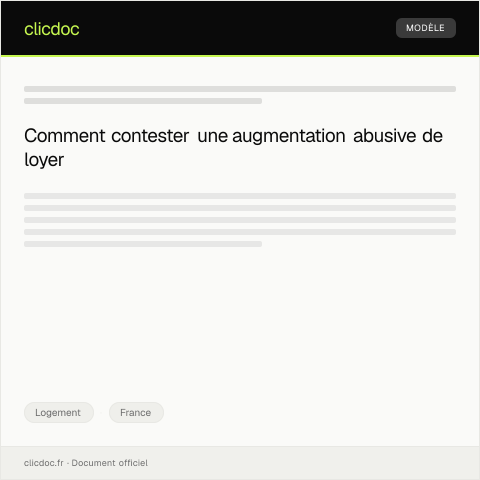 Aperçu du document Contestation de l’augmentation du loyer lors du renouvellement du bail — Logement, France