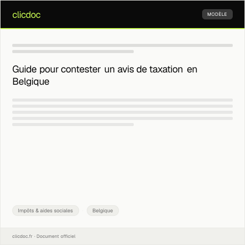 Aperçu du document Contestations d’avis de taxation ou de précomptes — Impôts & aides sociales, Belgique