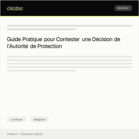 Aperçu du document Contestations suite à une décision de l’autorité de protection des données — Juridique, Belgique