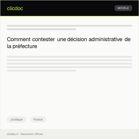 Aperçu du document Lettre de contestation d’une décision administrative de la préfecture — Juridique, France