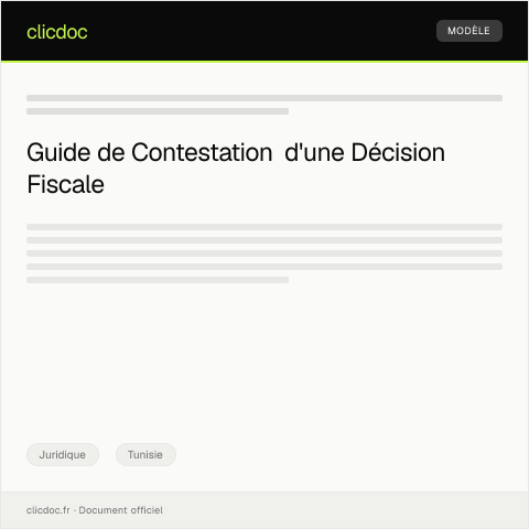 Aperçu du document Lettre de contestation d’une décision de recouvrement judiciaire — Juridique, Tunisie
