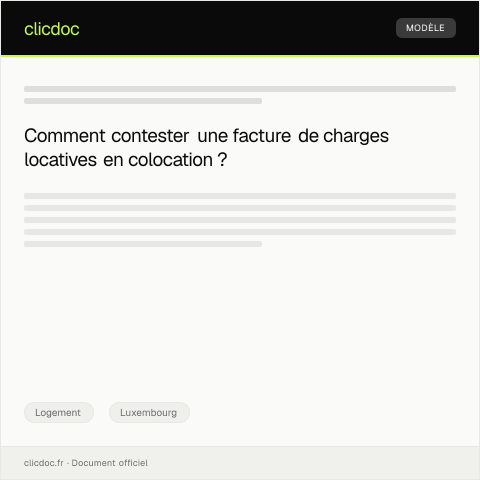 Aperçu du document Contestation de la facture de charges locatives — Logement, Luxembourg