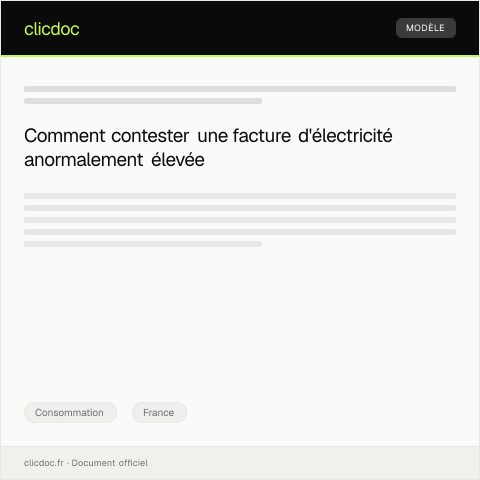 Aperçu du document Contestations d’une facture d’électricité erronée — Consommation, France