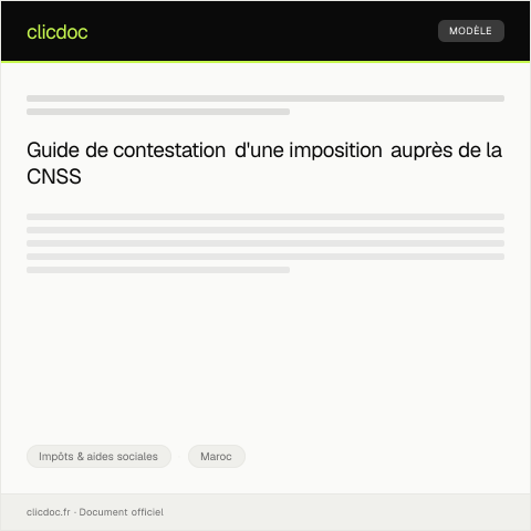 Aperçu du document Contestations suite à une imposition jugée excessive ou erronée — Impôts & aides sociales, Maroc