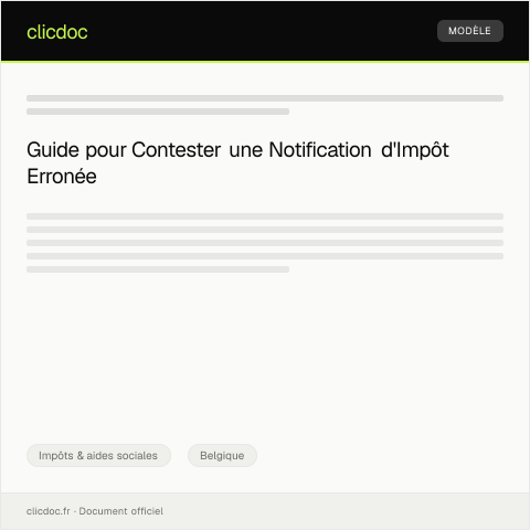 Aperçu du document Contestations face à une notification d’impôt erronée — Impôts & aides sociales, Belgique