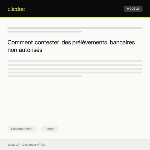 Aperçu du document Contestations de prélèvements indus sur le compte bancaire — Consommation, France